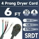 thumbnail image 2 of Cable de secado EP, 4 puntas, 10/4, SRDT, 30 amperios, 6 pies, NEMA 14-30, gris, 2 of 7