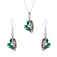 thumbnail image 2 of Fiudx Elegante Conjunto de Joyas, Deslumbrantes Pendientes En Forma de Corazón, Colorido Collar con Colgante de Cristal, Exquisita Artesanía y Versatilidad, Perfecto para Cumpleaños, Aniversarios o A, 2 of 6