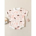 thumbnail image 2 of Bagilaanoe Newborn Baby Girl Boy Easter Rompers Bunny Print Short Sleeve Bodysuits 6M 12M 18M 24M Infant Casual One Piece Short Jumpsuit, 2 of 8