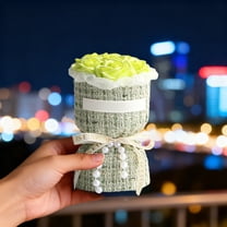 Valentine Mini Bouquet Set Nine Colorful Fabric Floral Arrangements Ribbon Bow Home Valentine Decor Valentine's Day Gift