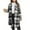 Black, variant on Sevevn Womens Plaid Shacket Jacket Long Flannel Shirt Casual Lapel Button Down Trench Coats Long Sleeve Plaid Coat Pockets Khaki XL