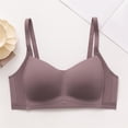thumbnail image 3 of Alun Bras for Women Integrated Wireless Push up No Underwire Seamless Comfort T Shirt Everyday Bralettes Full Coverage Sides Supportive Pure Color Sports Bra Dark Purple 38, 3 of 5