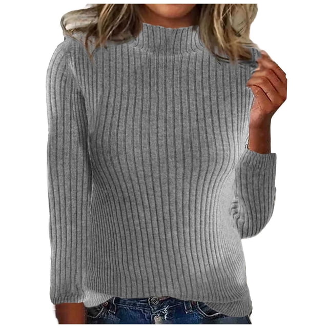 Chandail Col Roulé Femme Chandail Décontracté: Chandail Col Roulé Tricoté Couleur Unie pour Femmes
