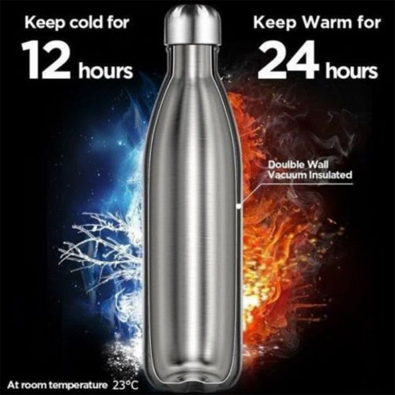 PARACITY Insulated Water Bottle, 17 oz Stainless Steel Water Bottles,  Double Wall Vacuum Hot Drinks Thermos, Metal Water Bottle Keeps Hot for 12  Hrs