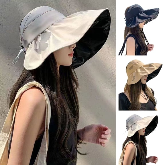 Rodiuiu Bucket Hat Empty Top Sun Protection UPF50 Wide Brim Summer Hat Women Lightweight Foldable Outdoor Travel Hat