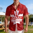 thumbnail image 2 of IWRICH Men's Hawaiian Shirts Casual Canadian Maple Leaf Print Shirts Short Sleeve Button down Shirts 19-Red XL, 2 of 5