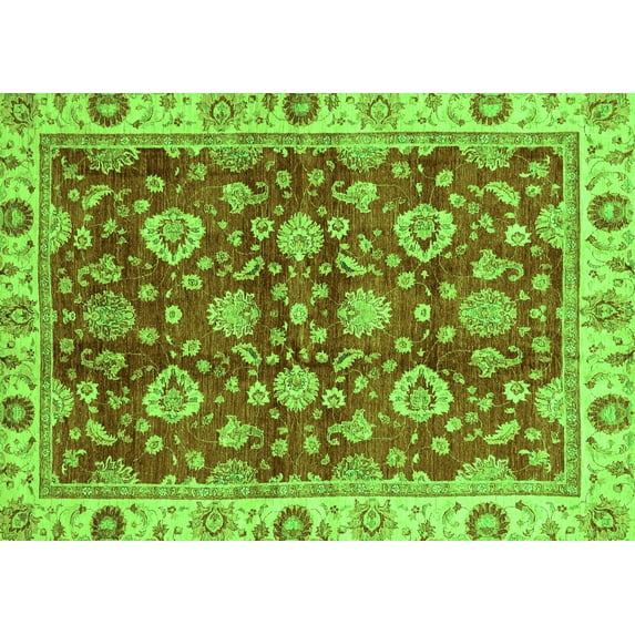 Ahgly Company Indoor Rectangle Oriental Green Traditional Area Rugs, 2' x 3'