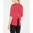 thumbnail image 2 of Calvin Klein Women’s Performance Split-Back T-Shirt Tops, Orange, Large, 2 of 2