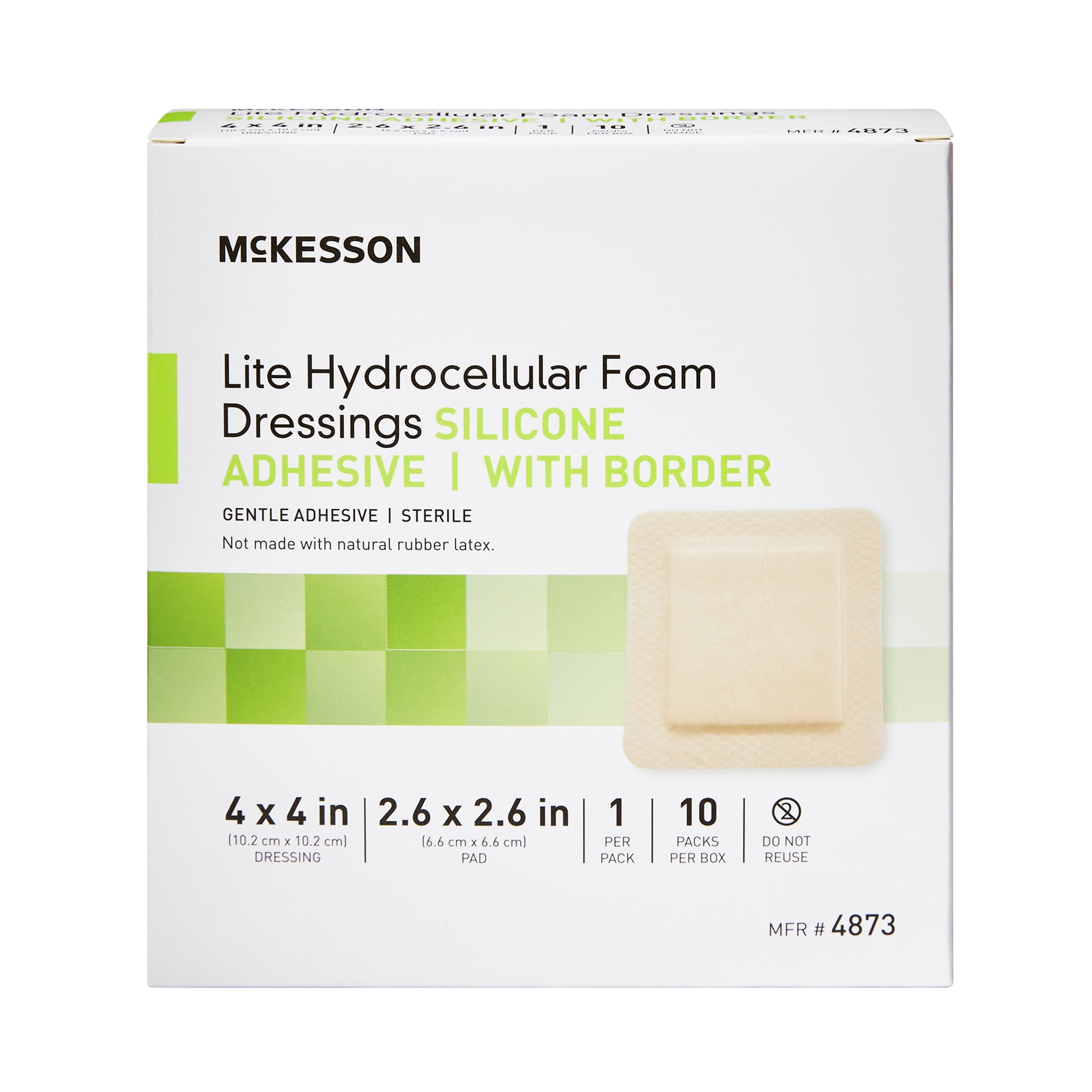 McKesson Lite Hydrocellular Foam Dressing, Adhesive Wound Bandage, 4 in x 4 in, 10 Count, 20 Packs, 200 Total
