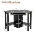 thumbnail image 5 of Topbuy Wooden Corner Computer Desk with Drawer Office Study Table Black, 5 of 9