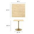 thumbnail image 5 of Modway Lippa 28" Square Wood Grain Dining Table in Gold Natural, 5 of 7
