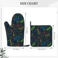 thumbnail image 3 of DouZhe Oven Mitts and Pot Holders Sets, Fun Music Dance Party Prints Non-Slip Heat Resistant Kitchen Oven Silicone Glove, 3 of 7