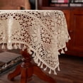 thumbnail image 2 of Square Handmade Crochet Tablecloth Table Cloth Cover for Kitchen Dinning Bedside Tabletop Decoration, 2 of 4