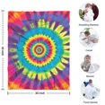 thumbnail image 4 of Rainbow Tie Dye Mandala Pattern Blanket,Comfortable Soft Flannel Throw Blanket,All Season,Warm Lightweight Blankets for Sofa Bed Couch Living Room Chair,30"x40", 4 of 4
