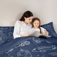 thumbnail image 5 of Feelyou Navy Cartoon Truck Bedding Comforter Set, Kawaii Airplane Car Twin Comforter Sets, Teens Kids Boys Girls Reversible Bedding Set, Luxury Bedroom Decor, 2-Piece, 5 of 8