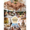 thumbnail image 5 of Orange Brown Flowers Table Cloth, Waterproof Tablecloth for Rectangle Tables, Farmhouse Retro Abstract Floral Reusable Washable Fabric Table Cover for Restaurant Kitchen Dining Tables 60"x84", 5 of 9