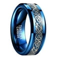thumbnail image 7 of Wedding Rings Men & Women 8mm Blue Tungsten Wedding Band Silver Celtic Knot, 7 of 7