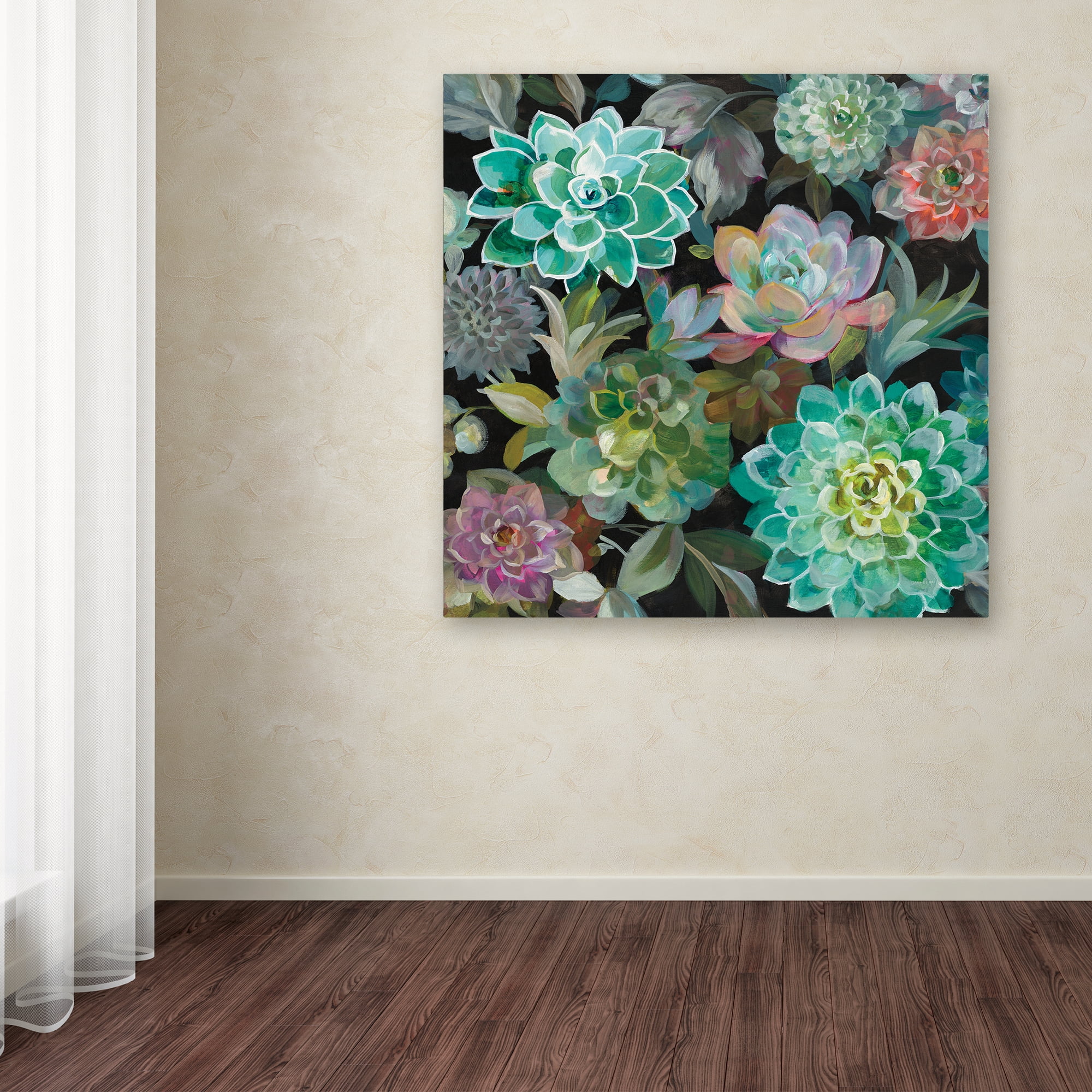 Danhui Nai 'Floral Succulents v2 Crop' Canvas Art