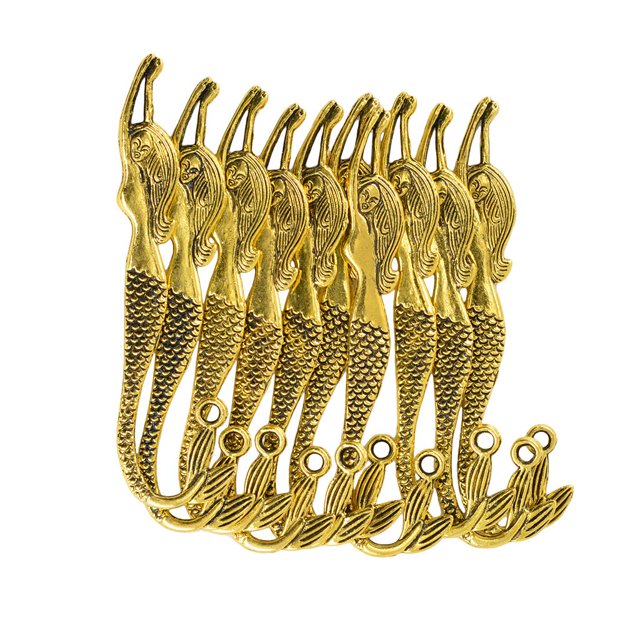 veasfak 10 Pcs. Antique Gold Metal Beads Bookmark Paper Read Book Mark With Hook Jewelry