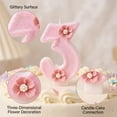 thumbnail image 4 of Birthday Number Candle, Glitter Floral Cartoon, 1 Piece, Suitable for Kids 3rd Birthday Party Cake Decoration, 4 of 5