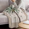 thumbnail image 3 of Palm Trees Blanket Soft Cozy Warm Throw Blanket for Couch, Plush Fuzzy Flannel Fleece Blankets for Sofa, Brown Tropical Plants Summer Green Bed Blankets Lightweight Gifts for Women, 50"x80", 3 of 9