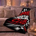 thumbnail image 6 of Speed Social Club Quote with Racing Flags, Bold Motorsport Style for Racing Fans and Birthday Gift, Cozy Flannel Blanket for Garage Lounge and Bedroom, Home Decor, 6 of 9