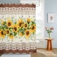 thumbnail image 4 of Farmhouse Sunflower Shower Curtains for Bathroom, Beige Brown Vintage Floral Botanical Waterproof Fabric Shower Curtain, Decorative Bathroom Curtain for Bathtub, 66"x72" , No Hooks Included, 4 of 9