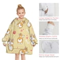 thumbnail image 6 of Corgi Dog and Footprints Blanket Hoodies for Kids 6-13YR Oversize Wearable Blanket Hoodies for Boys Girls Teens, 6 of 7