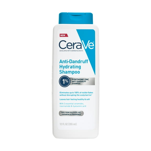 CeraVe Hydrating Anti Dandruff Shampoo Sulfate Free & Color Safe Itchy Scalp Treatment