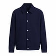 thumbnail image 4 of WIZUTIZ Men's Casual Jacket Solid Color Fashion Lapel Collar Button Closure Pockets Long Sleeve Polyester Coat for Winter Spring Outdoor Daily Party Wear, 4 of 7