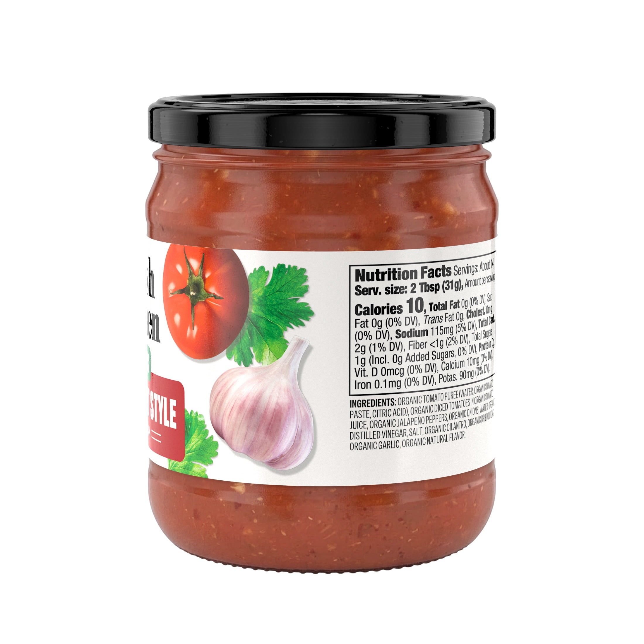 (2 pack) Smash Kitchen Organic Mild Restaurant Style Salsa Dip, 15.5 oz