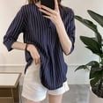 thumbnail image 2 of Kcodviy Chemise Femme Manches Mi-Longues à Œillets pour Femmes Blouse Décontractée Tunique Hauts Graphiques pour Femmes Blouse à Boutons Chemises d'Entraînement pour Femmes, 2 of 2