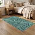 thumbnail image 2 of ODIKA 5'x7' Teal Sage Wood Grain Swirl Contemporary Washable Area Rug Flowing Fingerprint Concentric Circles Abstract Modern Graphic for Dining Room, Under Table, Home Office, Non-Slip Chair-Friendly, 2 of 7