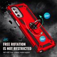 thumbnail image 6 of Jiahe Cover For Motorola Moto G Stylus 5G'2022)(6.8 inch,Slim Shockproof with Degree Rotation Ring Stand,Magnetic Car Mount Ring Holder,Heavy Duty Hard Phone Case,Red, 6 of 7