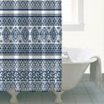 thumbnail image 4 of Blue and White Geometric Striped Pattern Shower Curtain 72"x84" ,Bathroom Decorative Shower Curtains Set with 12 Hooks,Modern Waterproof Washable Shower Curtain, 4 of 6