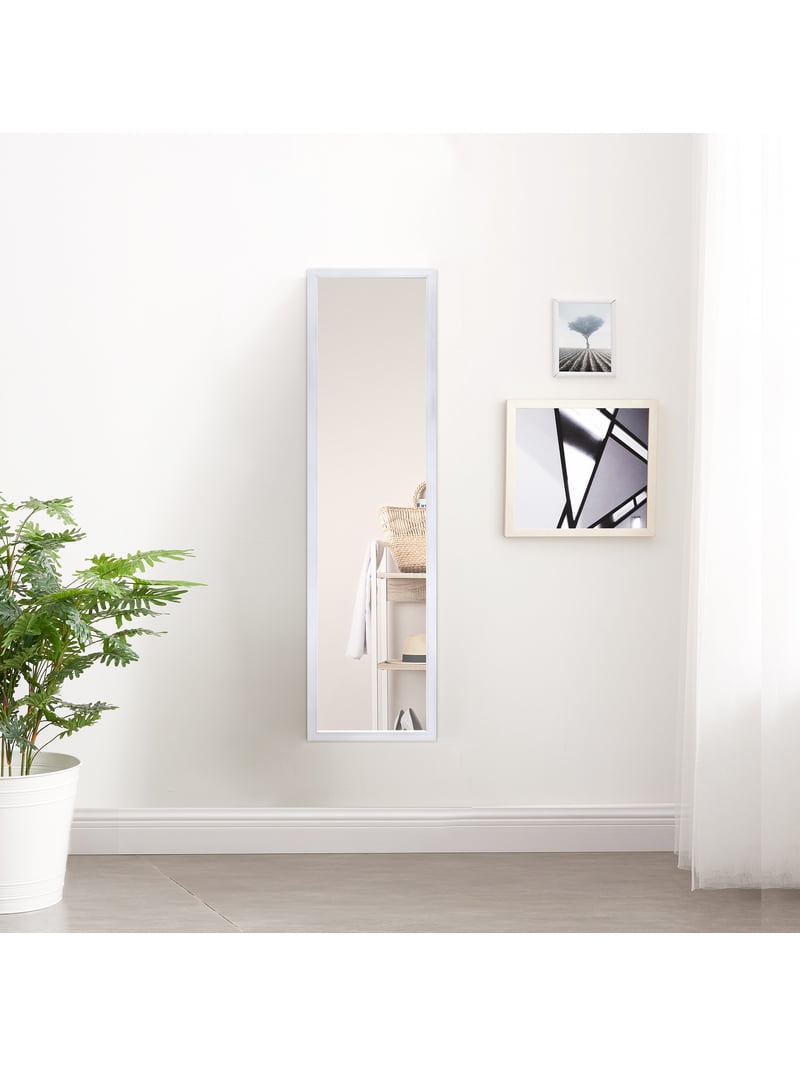 Mainstays 13.5 in x 49.5 in White Modern Door Mirror for Bedroom