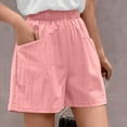 thumbnail image 4 of Jinhomg Kids Girls Casual Shorts Baggy Drawstring Waist Wide Leg Shorts Lightweight Solid Summer Short Pants with Pockets Comfy Daily Wear Pink 13 Years, 4 of 9