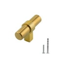 thumbnail image 2 of Modket M1608 Modern Euro Bar Cabinet Handle 304 Stainless Steel 2" Knob, Satin Brass Gold, 25-Packs, 2 of 7