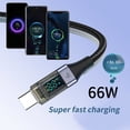 thumbnail image 3 of ZPAQI USB A to Type C Fast Charging Cable 66W LED Display for Smartphones Tablet, 3 of 14