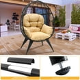 thumbnail image 3 of Uforic Oversized Wicker Egg Chair with Stand & Cushion, 330 Lb Capacity for Garden and Balcony, Beige, 3 of 9