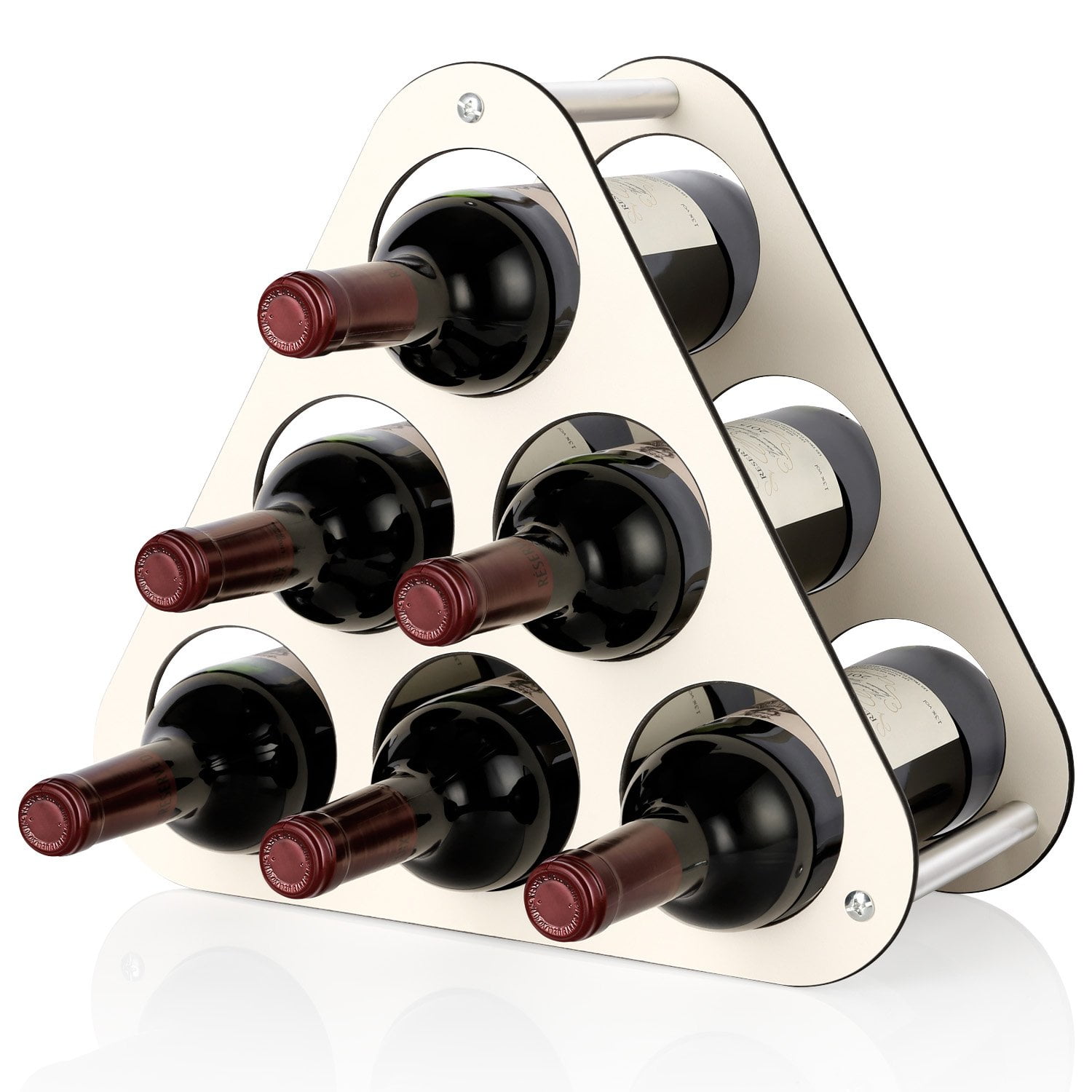 Miusco Triangle Tabletop Wine Rack, 6 Bottle Capacity