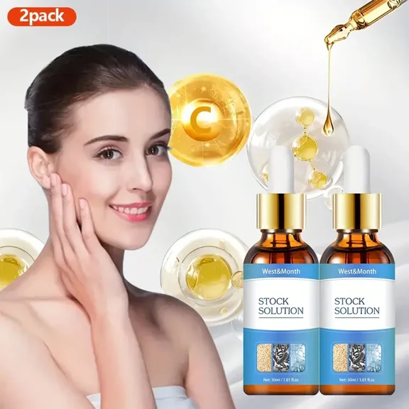 Collagen Facial Essence, Facial Serum, Serum with Collagen, Hyaluronic Acid, Vitamin C & E, Niacinamide, Firming Moisturizing Serum for All Light Beige Types Vitamin C Enriched 1.01oz