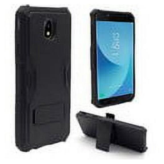 GSA Fused Hybrid Case w/Holster Clip for Samsung Galaxy J7 (2018), J737 Black