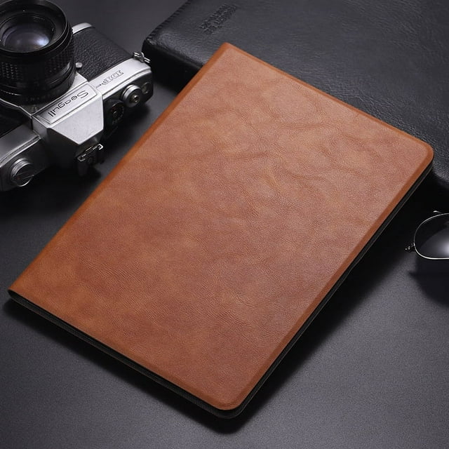 Solid Simple Tablet Leather Case For Ipad 9th 8th 7th 10.2 Book Style Stand Cover For Ipad 10th Air 5 4 10.9 Mini 6 3 2 Pro 11 Leather-brown 2021 iPad Mini 6