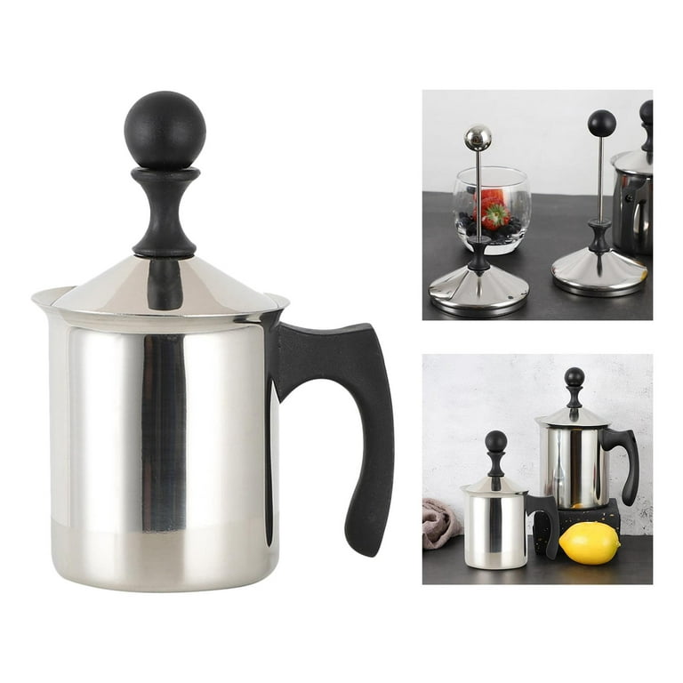 Manual Milk Creamer Hand Pump Frother Stainless Steel Manual Milk