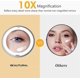 thumbnail image 2 of Makeup Mirror, 10x Magnifying Lighted Vanity Daylight White Led, Portable Illuminated Bathroom Mirror, 360 Degree Swivel Rotation And Locking Suction, 2 of 4
