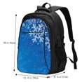 thumbnail image 5 of Fuzoiu Blue Christmas With Snowflakes Print USB Backpack with Charging Port,Laptop Backpack,Business Travel Durable Laptops Backpack, for School, Work, Travel & Outdoor Activities, 5 of 7