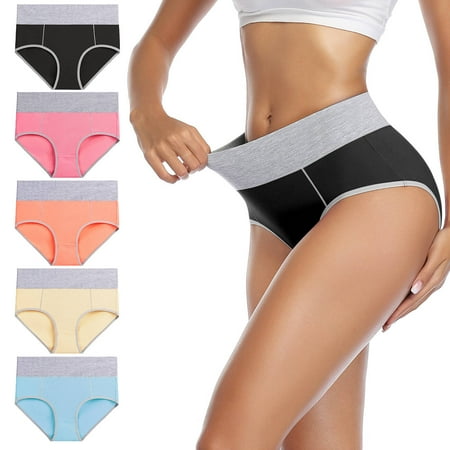 

wirarpa Women s Cotton Underwear High Waist Briefs Panties Full Coverage Underpants 5 Pack Sizes 5-10