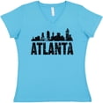 thumbnail image 3 of Inktastic Atlanta Skyline Grunge Women's V-Neck T-Shirt, 3 of 5