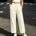 thumbnail image 6 of Utoimkio Drawstring Elastic Waist Casual Pants for Women with Crinkle Fabric and Cuffed Hem, 6 of 6
